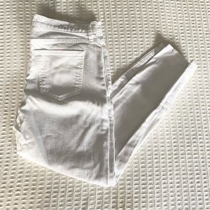 Current/Elliot white high waist stiletto distressed jeans size 31